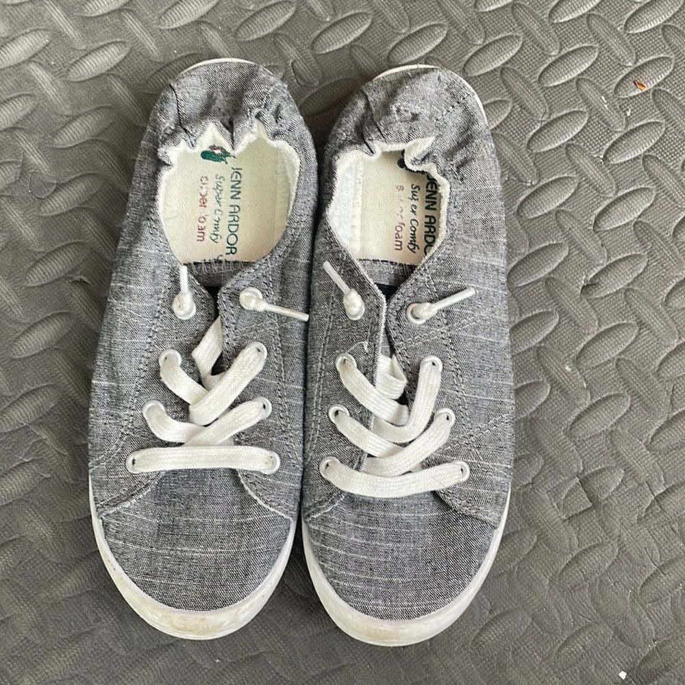 Jenn Ardor casual canvas round toe low top fixed lace up sneaker size 8